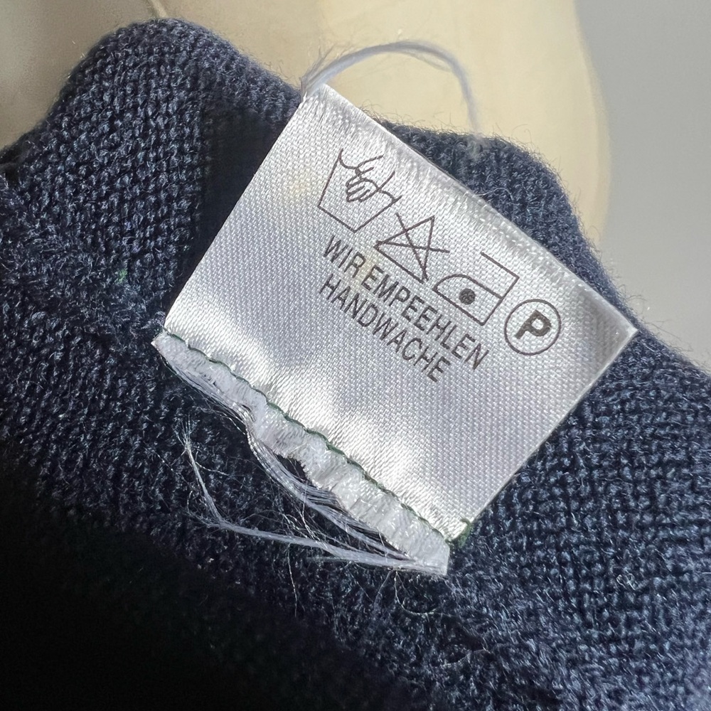 VINTAGE Scottish Cashmere Navy Crewneck Sweater Size XL - Picture 6 of 6